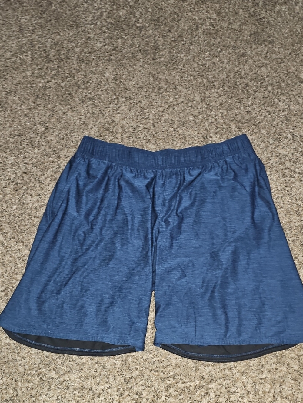 Athletic Works Mens Sz Large Shorts With Pockets!! Blue And Black!! Like New!